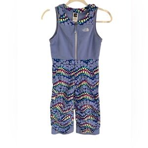 The North Face Snow Bib SZ Girls 5T Insulated Blue Colorful Polka Dot Skiing